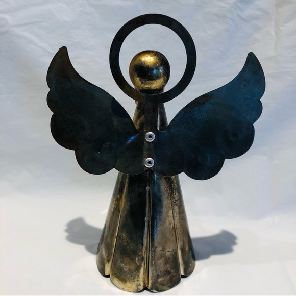 Vintage Silver plated ANGEL CANDLESTICK HOLDER /Tree Topper Christmas Decoration - Picture 6 of 7